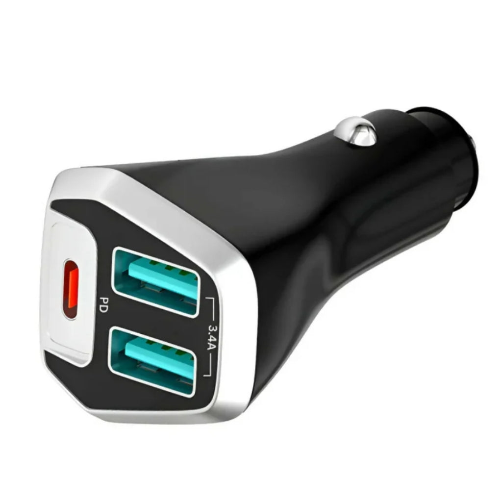 SOVO SCR-450PD Car Charger, 35W, Dual USB-A & Type-C PD Ports, for Smartphones