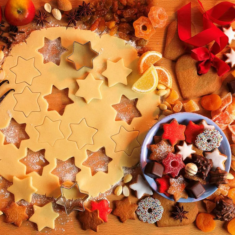 Cookie Cutter Stainless Steel Biscuit Fruit Cutter Multi Shapes - Set 12 Pieces