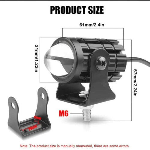 20W LED Motorcycle, Foog light, Spot Work Light Bar, Waterproof Dual Color Driving Lamp