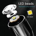 Mini Rechargeable LED Flashlight Waterproof USB Charging Torch