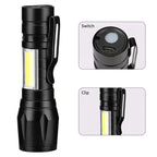 Mini Rechargeable LED Flashlight Waterproof USB Charging Torch