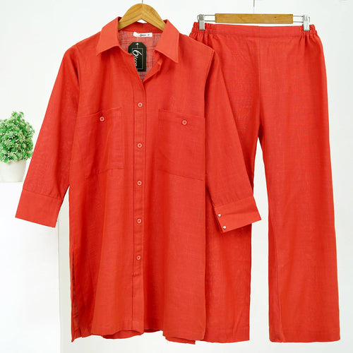 Terracotta Khadar Suit