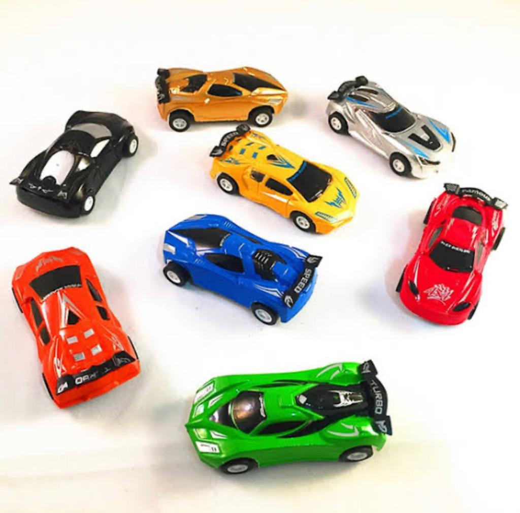 Vintage Style Pull Back Ca,  Multicolor Toy Cars - Set 12 Pieces