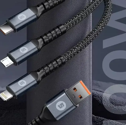 Universal 3-in-1 Fast Charging and Data Cable Type-C Lightning Micro USB