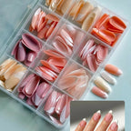 144 Pcs Multicolor Nails Box – Stylish, Durable & Easy-to-Use False Nails for Everyday Fashion, Parties & Nail Art Designs