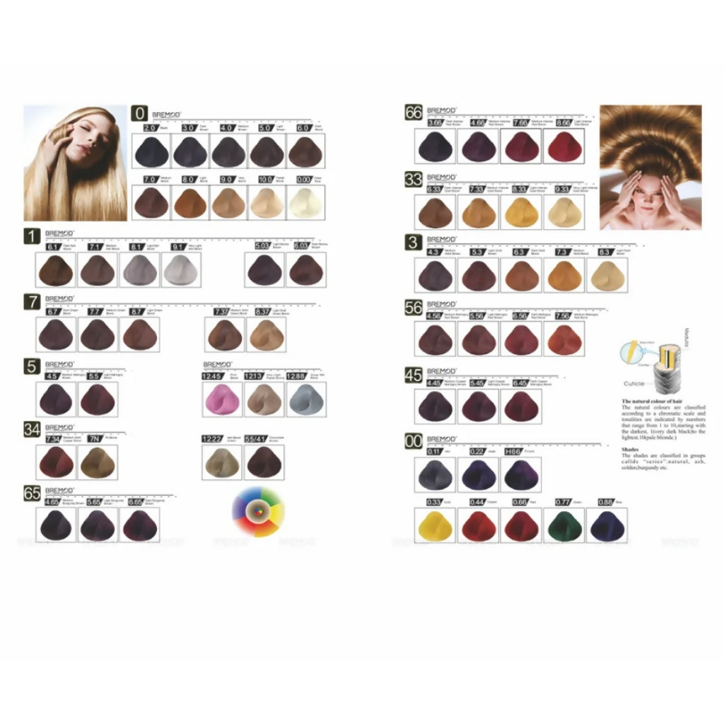 Hair Color Shade Card, Printed Booklet, for Unisex