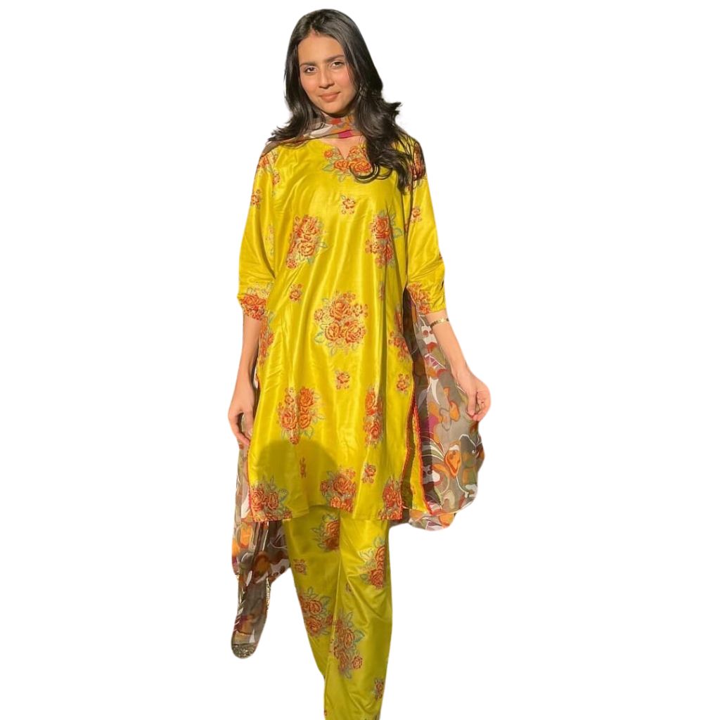 Arabic Lawn Suit, Gulab Print, Lace & Elastic Details, for Women