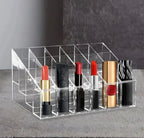 Acrylic Lipstick Organizer, 24 Slot Clear Vanity Storage