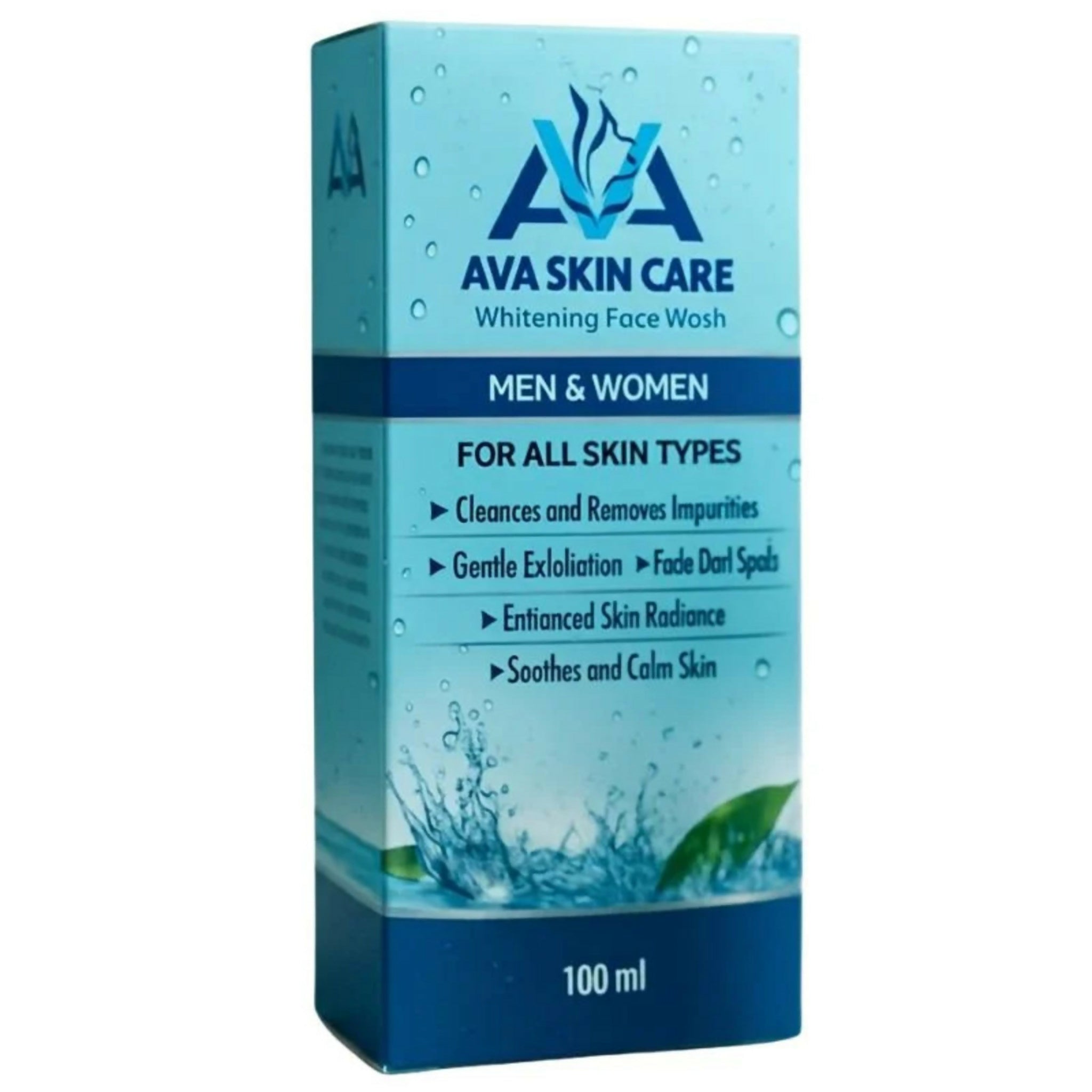 AVA Skin Care, Whitening Face Wash, Gentle Brightening Facial Cleanser for Daily Use