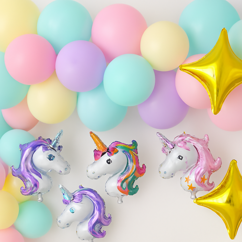 57 Pcs Pastel Unicorn Birthday Decoration Set For Girls Party
