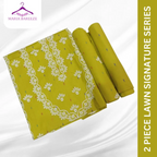 Unstitched Suit, Elegant Lawn with Embroidered Front & Boti Sleeves