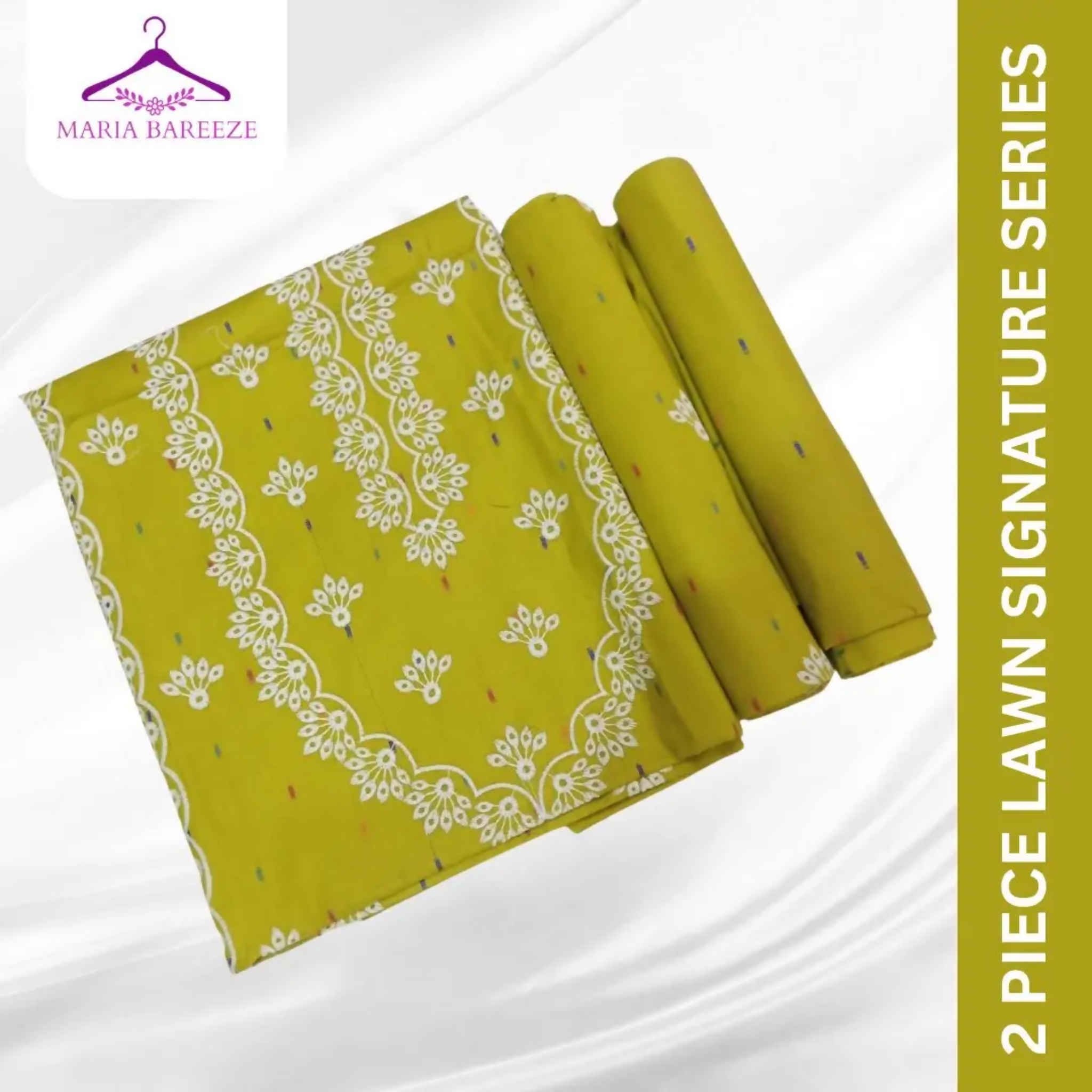 Unstitched Suit, Elegant Lawn with Embroidered Front & Boti Sleeves