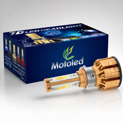 M3 LED Motorbike Headlight Bulb 55W 3 Color Modes Waterproof Universal Fit