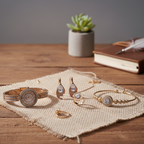 Midnight Elegance Rose Gold Jewelry Set