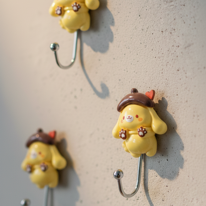 Sanrio Wall Hook, Cute & Durable Cartoon Wall Hanger for Keys