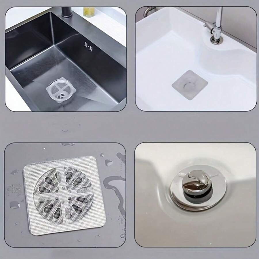 Disposable Drain Hair Catcher Stickers Pack Of 10 Multi Purpose Mesh Filter