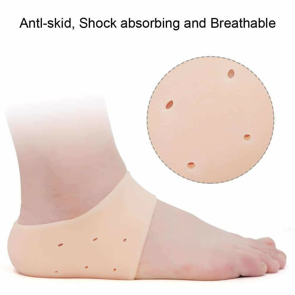 Silicone Gel Heel Pad Socks | Pain Relief & Anti‑Crack | 1 Pair Heel Guards & Protectors for Men & Women