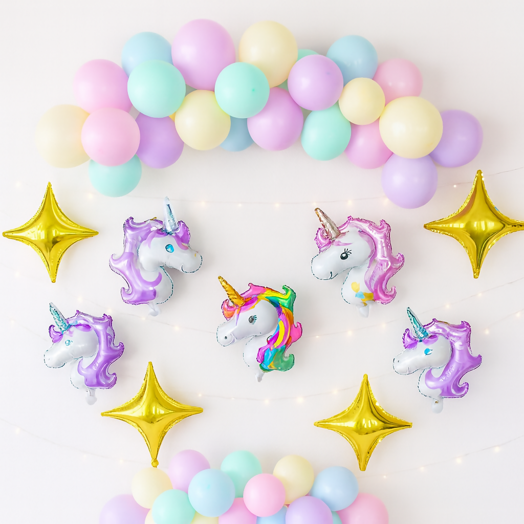 57 Pcs Pastel Unicorn Birthday Decoration Set For Girls Party