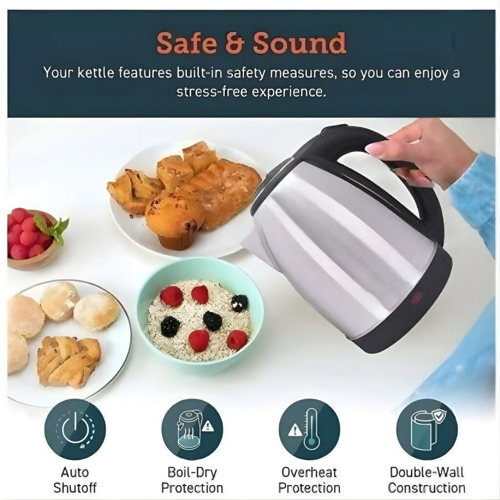 Automatic Electric Kettle, 2.0L Fast Heating Stainless Steel Body, for Home & Office