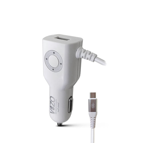 Charger, 3A Fast, with USB Port Micro Cable and LED Light Ring for Car