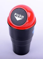 Dust Bin with Push Lid, Portable Auto Trash Can for Car Interior