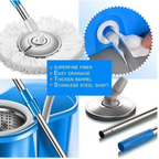 Hand Press Spin Mop Handle with Adjustable Pole and Microfiber Head