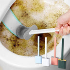 Cleaning Brush, Silicone Toilet Brush with Quick Dry Holder for Bathroom