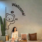 Teddy Bear Shape Welcome Wall Hanging for Home and Office