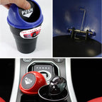 Dust Bin with Push Lid, Portable Auto Trash Can for Car Interior