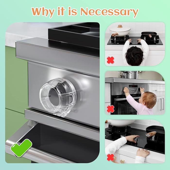 Stove Knob Safety Cover Child Proof, 5 Pack