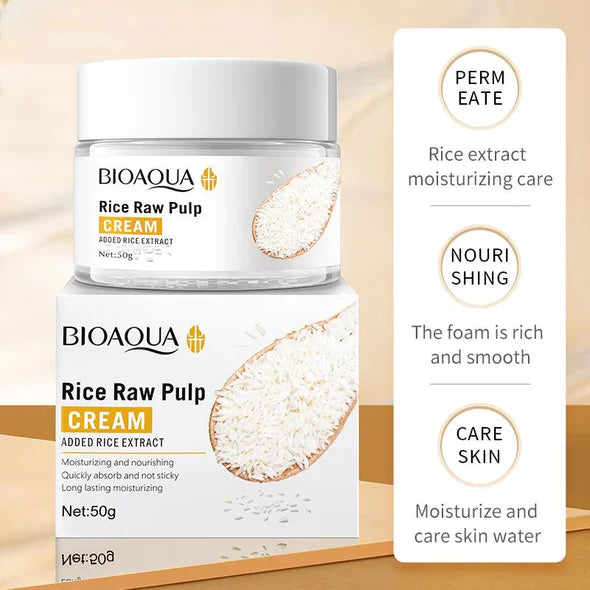 BIOAQUA Rice Raw Pulp Facial Cream - Moisturizing Face Cream 50g