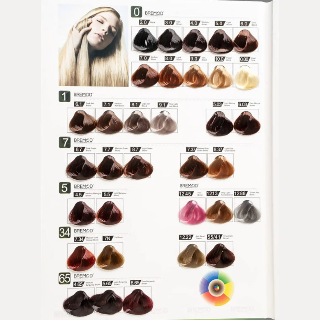 Hair Color Shade Card, Printed Booklet, for Unisex