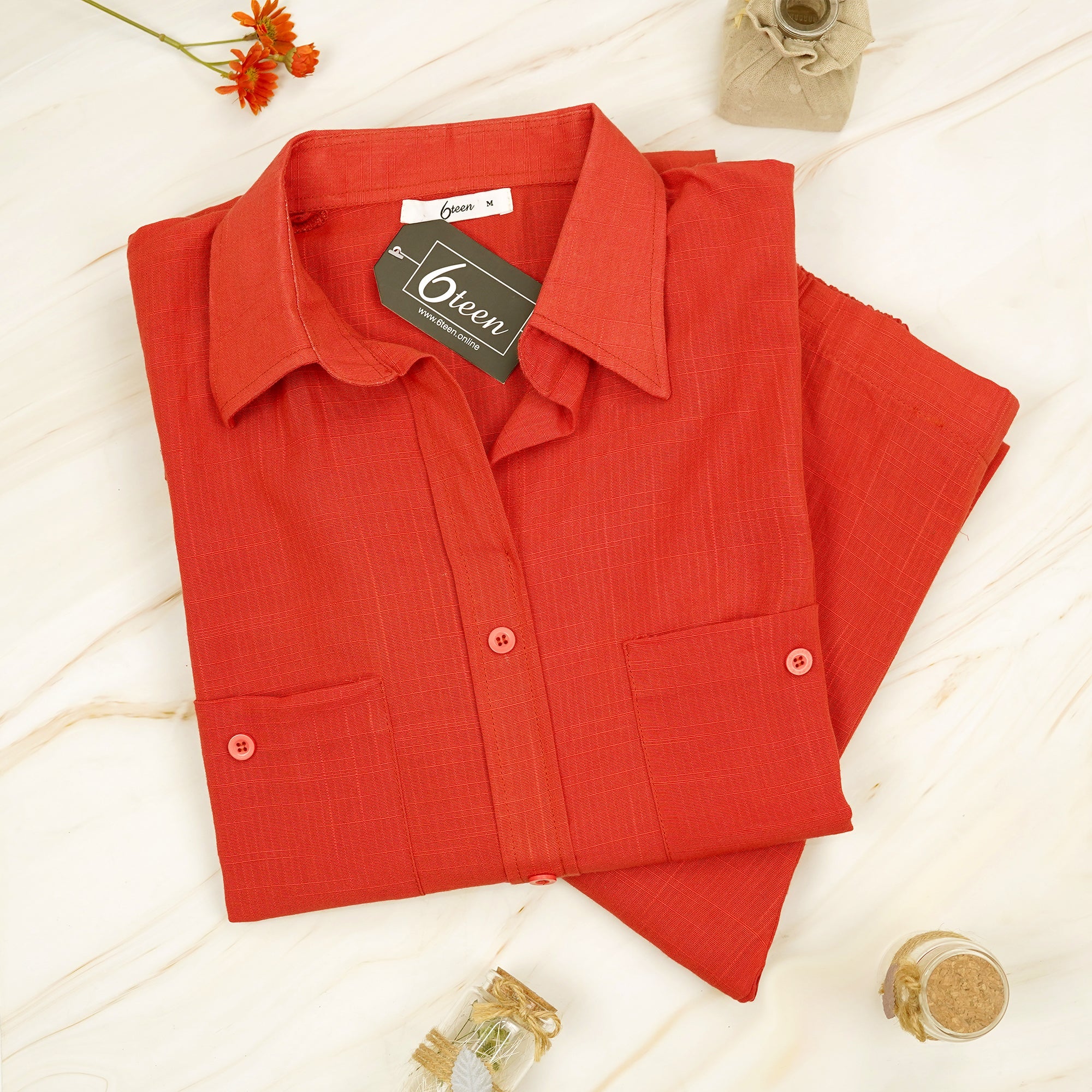 Terracotta Khadar Suit