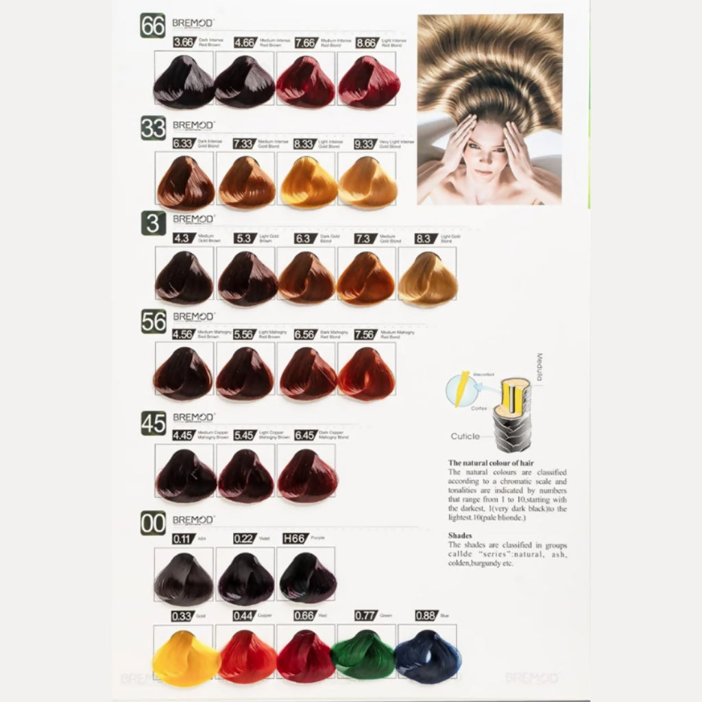 Hair Color Shade Card, Printed Booklet, for Unisex