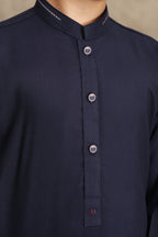 NAVY BLUE KID'S WASH & WEAR SHALWAR KAMEEZ WITH GOLDEN BUTTONS