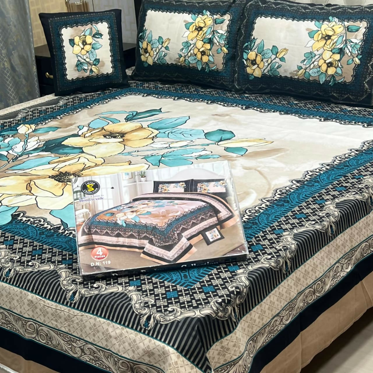 3 D PANAL BEDSHEET CRYSTAL COTTON