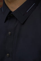 NAVY BLUE MEN'S WASH & WEAR SHALWAR KAMEEZ WITH COLLAR