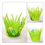 Decorative Basket With Butterfly And Flower Appliqués