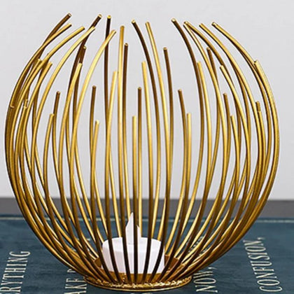 Metal Candle Holder, Iron Geometric Stand, for Elegant Home Decor