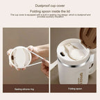 Stainless Steel Coffee Mug with Spoon – Insulated & Anti-Slip