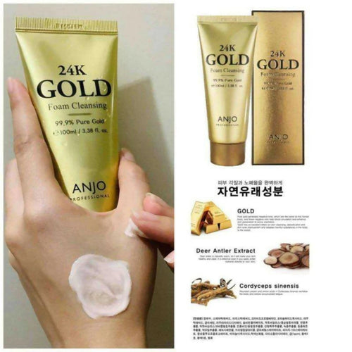 24K Gold Foam Cleansing, Deep Clean & Brightening, for All Skin Types