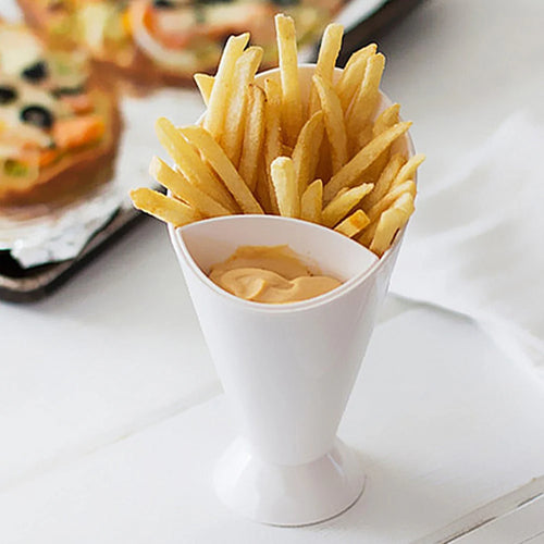 Dip Tray, Plastic Snack Plate with Removable Sauce Section
