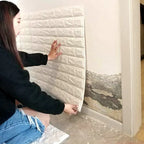 3D White Brick Wall Sticker Sheet 70x77cm Waterproof Self Adhesive