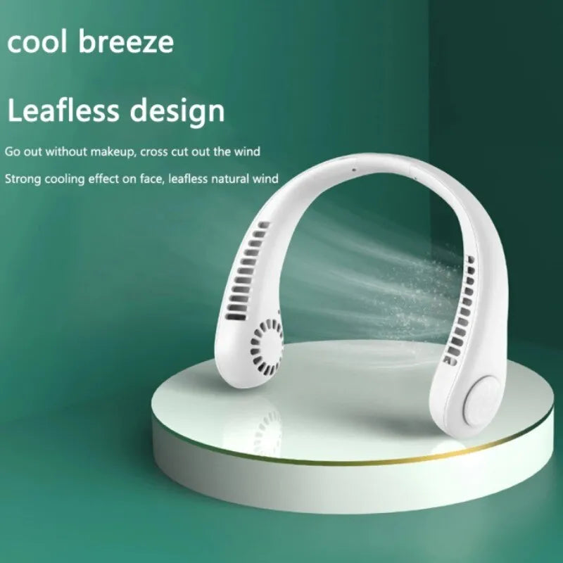 Portable Bladeless Neck Fan Rechargeable 3 Speed Halter Fan