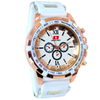 Casual Analog Watch with Rubber Straps, Trendy Design, for Men