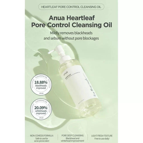 Anua Heartleaf Cleansing Oil Korean Deep Pore Cleanser Oil