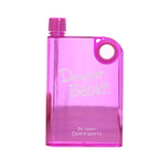 Pink Ultra Slim Notebook Style Water Bottle 380ml | Portable Memo Bottle for Travel, School & OfficePink Ultra Slim Notebook Style Water Bottle 380ml | Portable Memo Bottle for Travel, School & Office