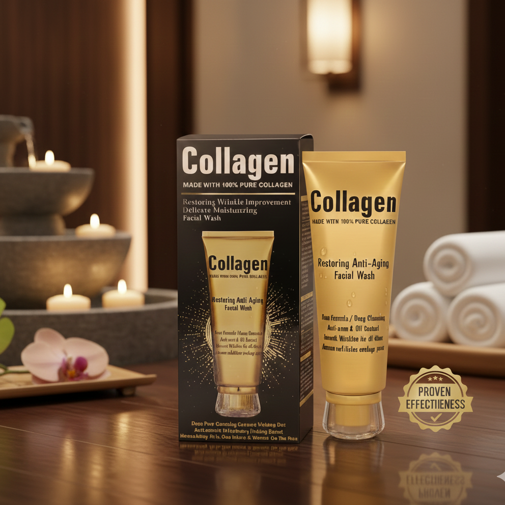Collagen Restoring Anti-Aging Facial Wash - Deep Cleansing, Wrinkle Improvement, Oil Control & Delicate Moisturizing (120ml)