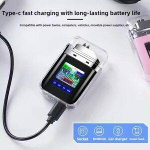 Electric Lighter – Charging Lighter Creative Personality – Cigarette Lighter | Electric Rechargeable Cigarette Lighter ( Random Color )