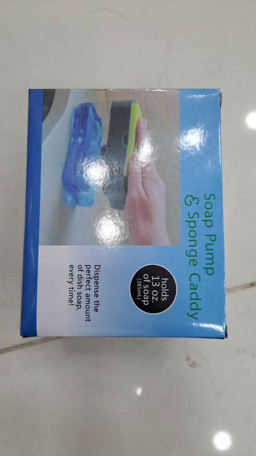 2-in-1 Soap Pump & Sponge Caddy Dispenser | Kitchen Liquid Soap Dispenser with Sponge Holder for Easy Dishwashing without sponge